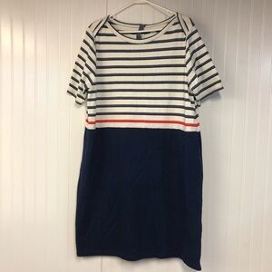 Lands' End Navy and White Striped Short Sleeve Dress Size 1X